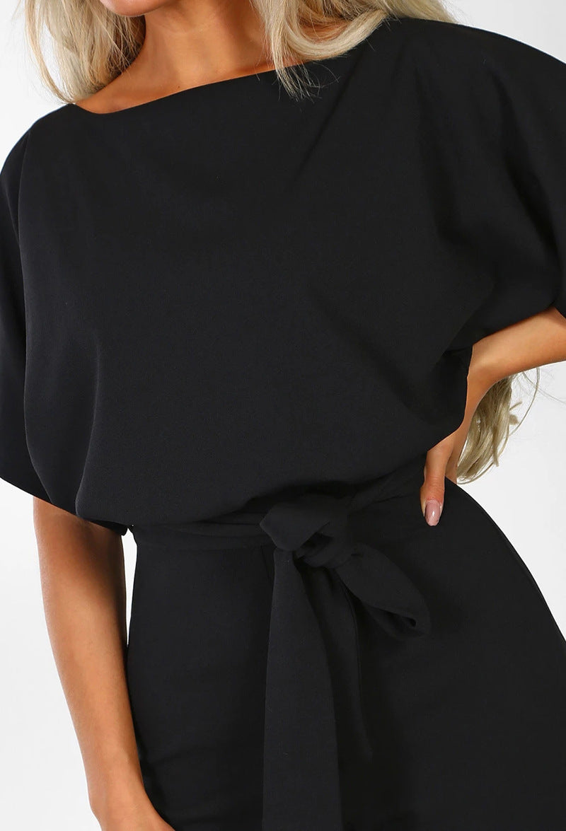 Lola| Combinaison Femme à Manches Courtes, Boutonnée et à Lacets