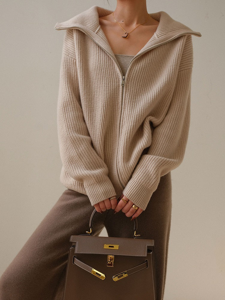 Clara | Cardigan Tricoté Beige Femme