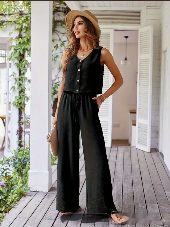 Lauraine | Ensemble Femme Sans Manches & Pantalon