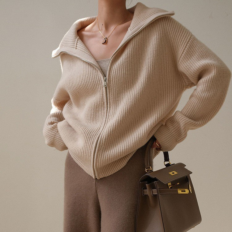 Clara | Cardigan Tricoté Beige Femme