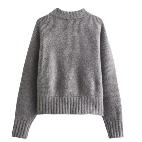 Elena | Cardigan Zippé Col Rond Manches Longues