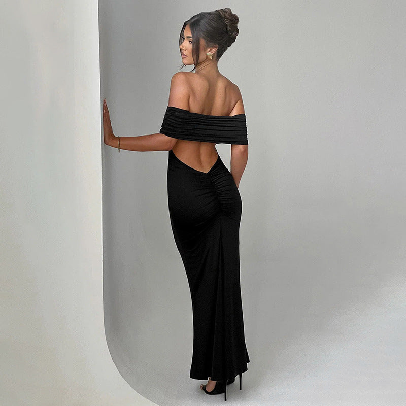 Socialite | Robe Longue Élégante Dos Nu et Épaules Dénudées