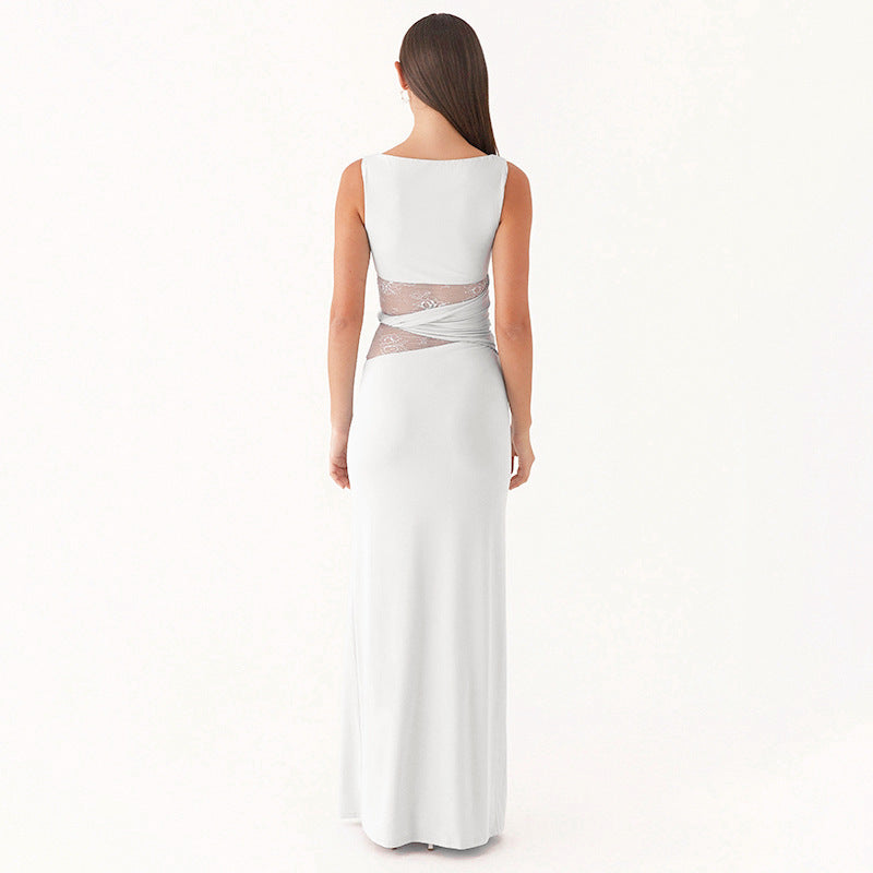 Soumaya | Soumaya | Robe Ceinturée en Dentelle Transparente