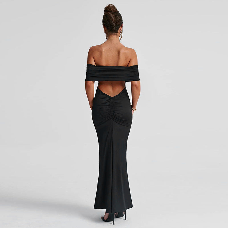 Socialite | Robe Longue Élégante Dos Nu et Épaules Dénudées
