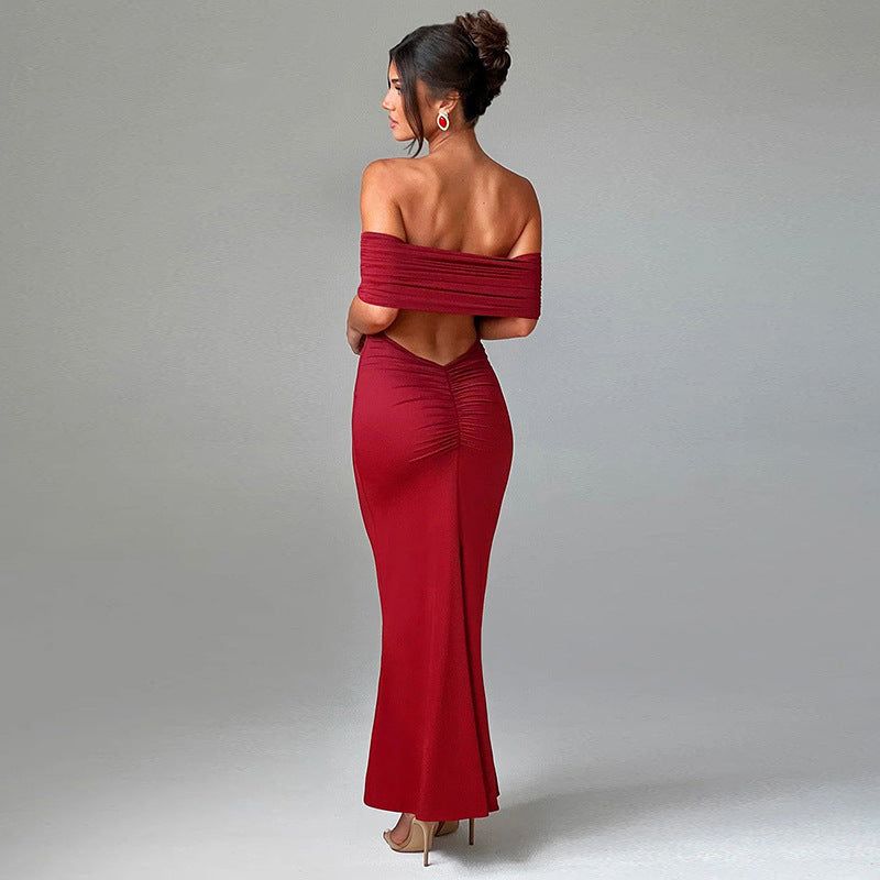 Socialite | Robe Longue Élégante Dos Nu et Épaules Dénudées