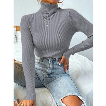 Pull-over Tricoté à Col Roulé