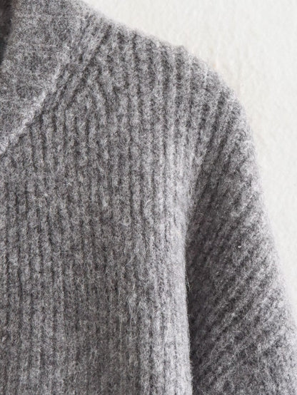 Elena | Cardigan Zippé Col Rond Manches Longues