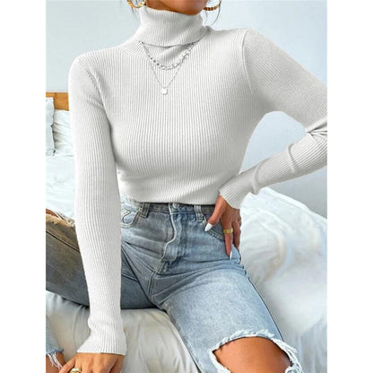 Pull-over Tricoté à Col Roulé