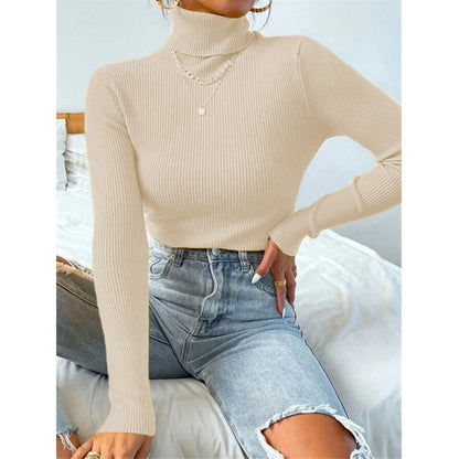 Pull-over Tricoté à Col Roulé