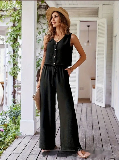 Lauraine | Ensemble Femme Sans Manches & Pantalon