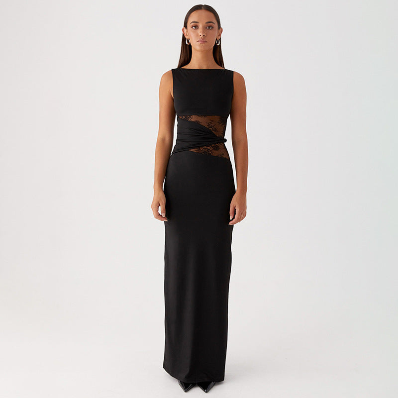 Soumaya | Soumaya | Robe Ceinturée en Dentelle Transparente