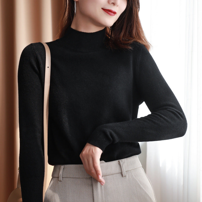 Pull Chaud en Laine Épaisse - Col Semi-Montant