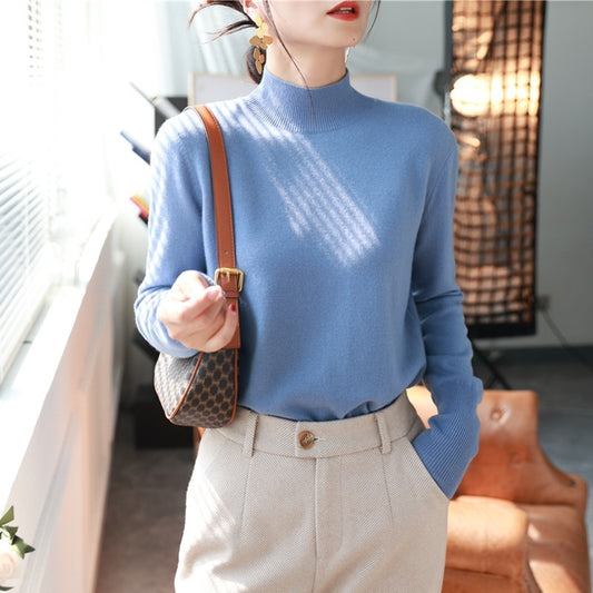 Pull Chaud en Laine Épaisse - Col Semi-Montant