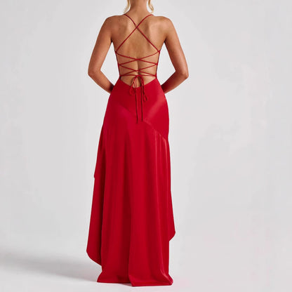 Lumière | Robe Dos Nu à Volants et Ligne Originale
