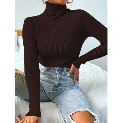 Pull-over Tricoté à Col Roulé