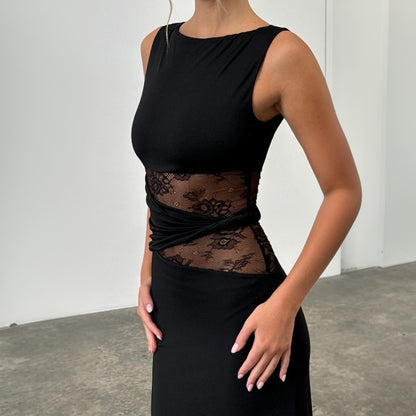 Soumaya | Soumaya | Robe Ceinturée en Dentelle Transparente