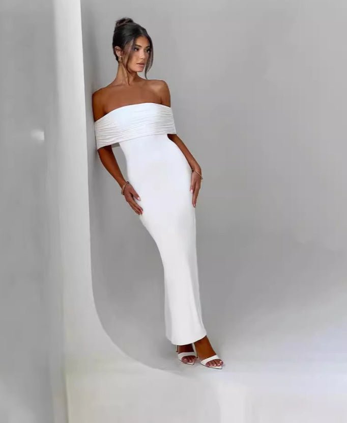 Socialite | Robe Longue Élégante Dos Nu et Épaules Dénudées