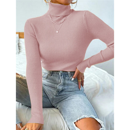 Pull-over Tricoté à Col Roulé
