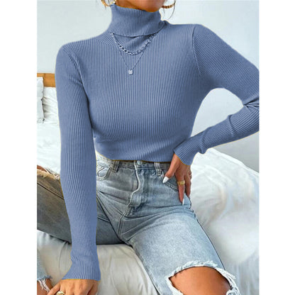 Pull-over Tricoté à Col Roulé