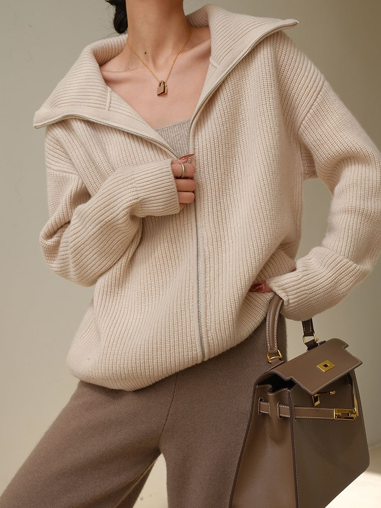Clara | Cardigan Tricoté Beige Femme